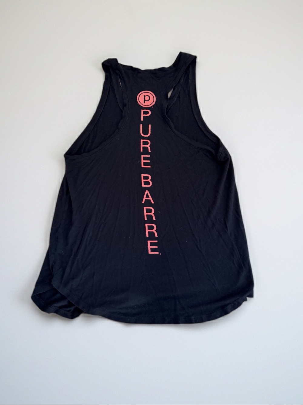 Pure Barre Black Racerback Workout Tank S Red Logo Graphic Clean Girl Athleisure